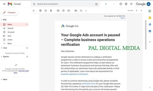 oogle Ads Account Paused - Complete Bussiness Operations Verification